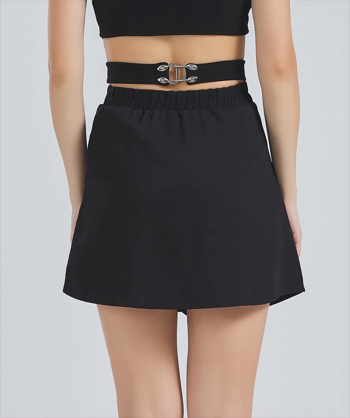 Women&#39;s Gothic Skirt Basic Pleated Skirt Plaid Skirt Casual Skirt Black Mini Knee-Length Skirts with Shorts